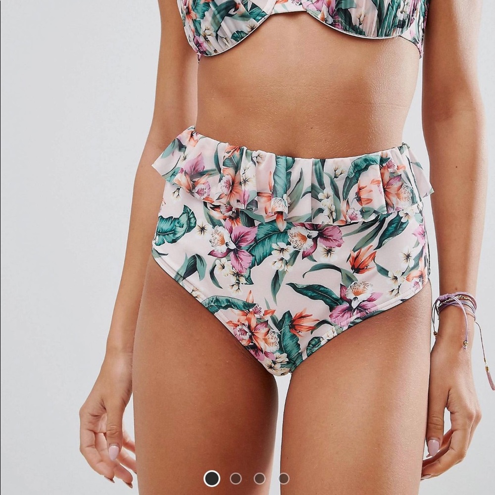Asos design tropical print high waist bottoms
